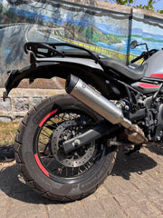 SS Motocorp Full System Exhaust for Royal Enfield Himalayan 450 Stainless Steel Header Carbon Fiber Tip Slip-On