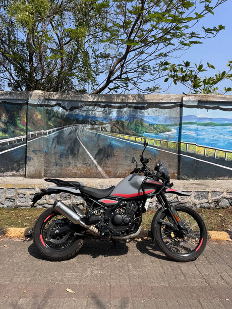 SS Motocorp Full System Exhaust for Royal Enfield Himalayan 450 Stainless Steel Header Carbon Fiber Tip Slip-On