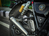 SS Motocorp 2x2 Full System Exhaust Slim Cans for Royal Enfield Interceptor 650 Continental GT 650 with H Joint