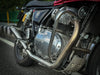 SS Motocorp 2x2 Full System Exhaust Slim Cans for Royal Enfield Interceptor 650 Continental GT 650 with H Joint
