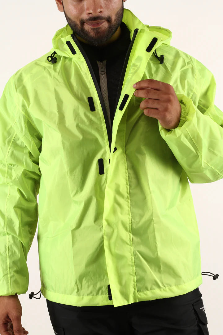 Lone Ranger DryStorm Neon Waterproof Motorcycle Rain Jacket High Visibility