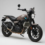 Barrel Rogue 2.0 Slip-On Exhaust with Link Pipe for Royal Enfield Guerrilla 450 in 304 Stainless Steel Black and Silver Performance Exhaust