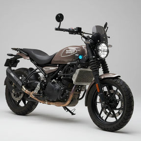 Barrel Rogue 2.0 Slip-On Exhaust with Link Pipe for Royal Enfield Guerrilla 450 in 304 Stainless Steel Black and Silver Performance Exhaust