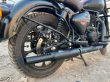 KP Racing INDORI Black Performance Exhaust SS304 Dug Dug Sound Silencer for Royal Enfield Bullet 350 Classic 350 Reborn Meteor 350 J Series