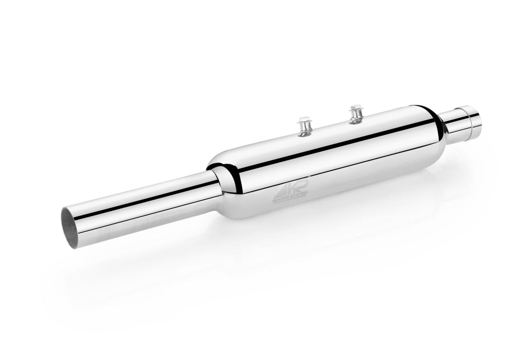 KP Racing INDORI Silver Performance Exhaust SS304 Stainless Steel Dug Dug Sound Silencer for Royal Enfield Bullet 350 Classic 350 Reborn Meteor 350 J Series