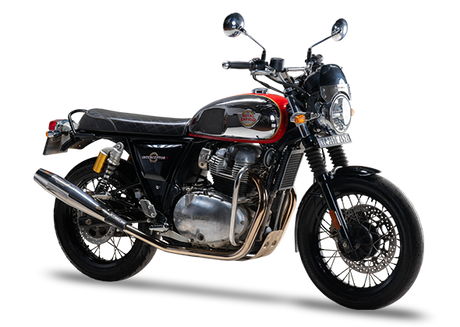 Silver Stallion performance exhaust installed on Royal Enfield Interceptor 650 available in silver black matte and brushed finish
