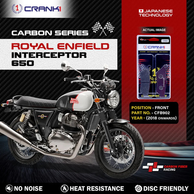 CRANK1 Carbon Front Brake Pads for Royal Enfield Interceptor 650 CFB902