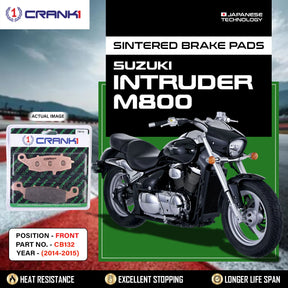 CRANK1 CB132 Sintered Front Brake Pads for Suzuki Intruder M800 2014-2015 Cruiser Motorcycle