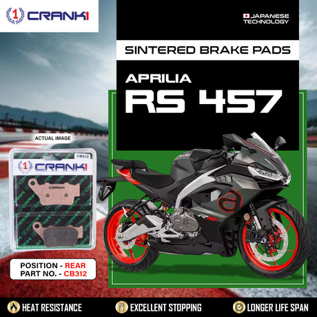 Crank1 CB312 Sintered Rear Brake Pads for Aprilia RS 457 Motorcycle | Legendary Custom