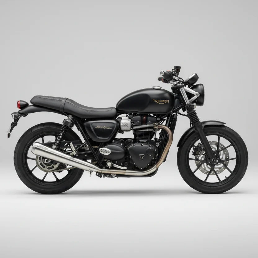 B Twinn stainless steel slip-on exhaust for Triumph Street Twin 900 motorcycle