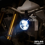 ZANA Fog Light ZFL-60 Universal 6 LED Motorcycle Fog Lights with Dual Colour Beam, Dimmer and Flasher Mode | Legendary Custom