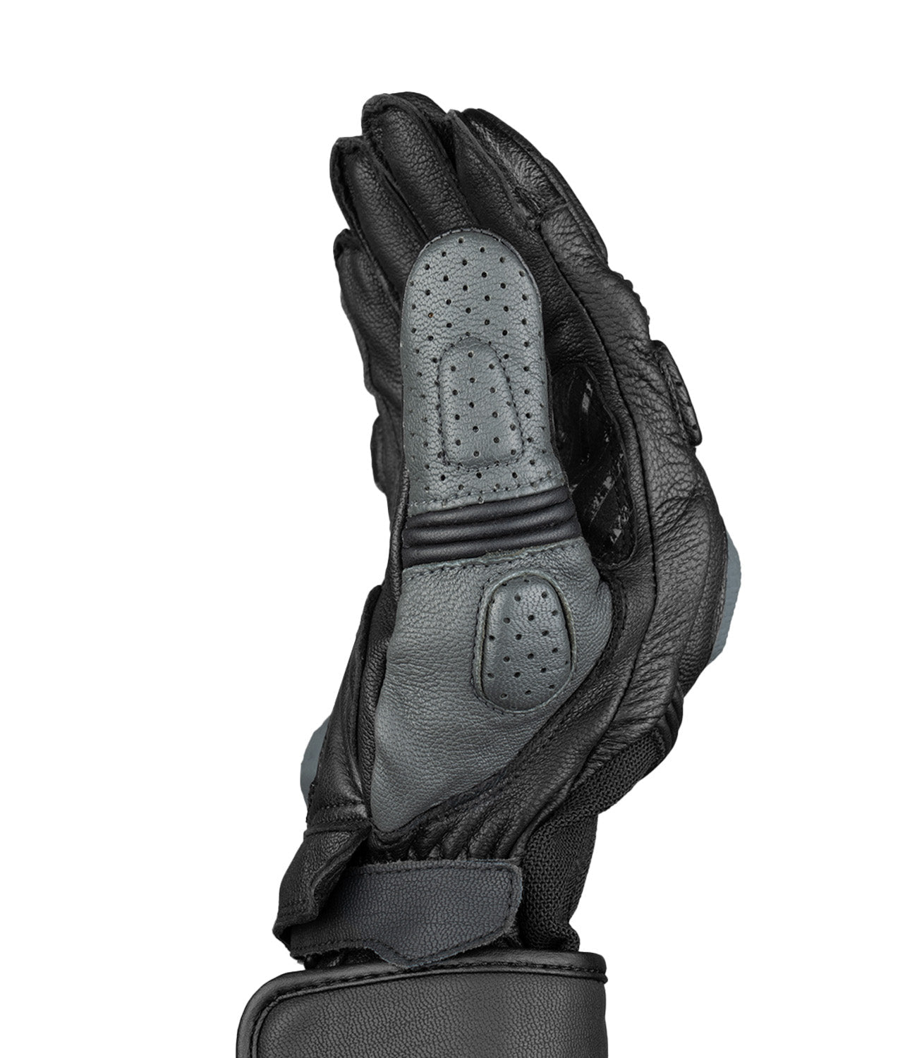 CRAMSTER K2K leather riding gloves black grey