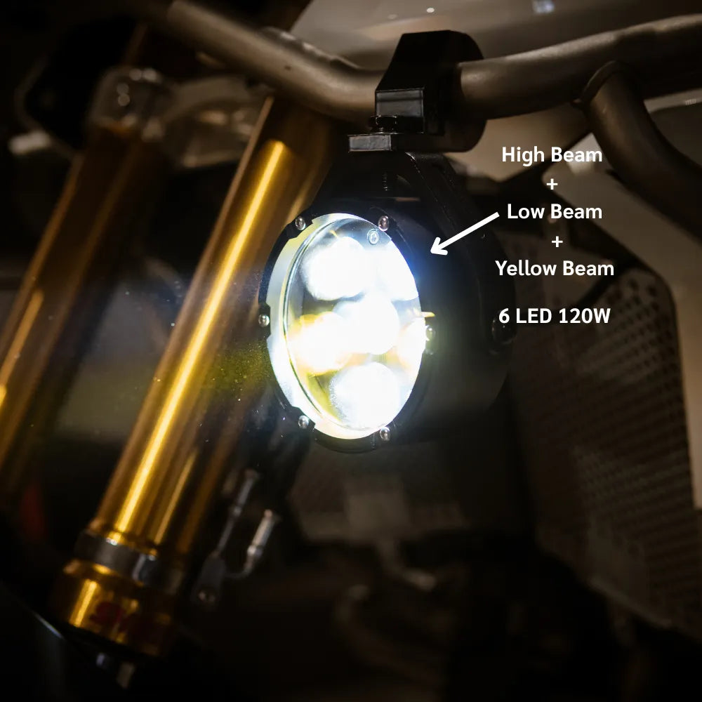 ZANA Fog Light ZFL-60 Universal 6 LED Motorcycle Fog Lights with Dual Colour Beam, Dimmer and Flasher Mode | Legendary Custom