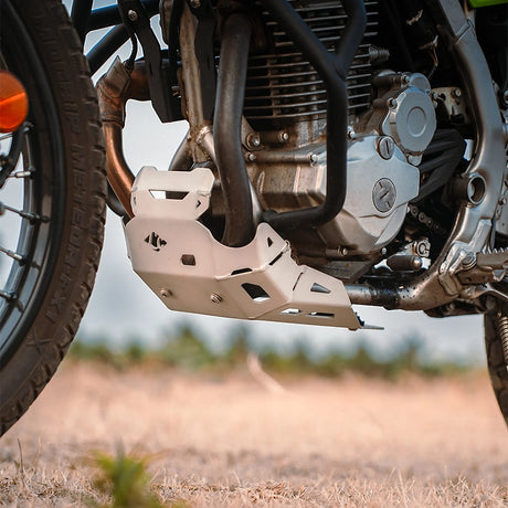 Kawasaki KLX 230 Vambrace Bash Plate Silver CBU Version heavy-duty mild steel skid plate for engine and chassis protection
