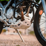 Kawasaki KLX 230 Vambrace Bash Plate Silver CBU Version heavy-duty mild steel skid plate for engine and chassis protection