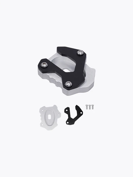 Legundary Custom Brogue Side Stand Base for Kawasaki Versys 650 Black Silver Stainless Steel Mild Steel Stand Enlarger Plate