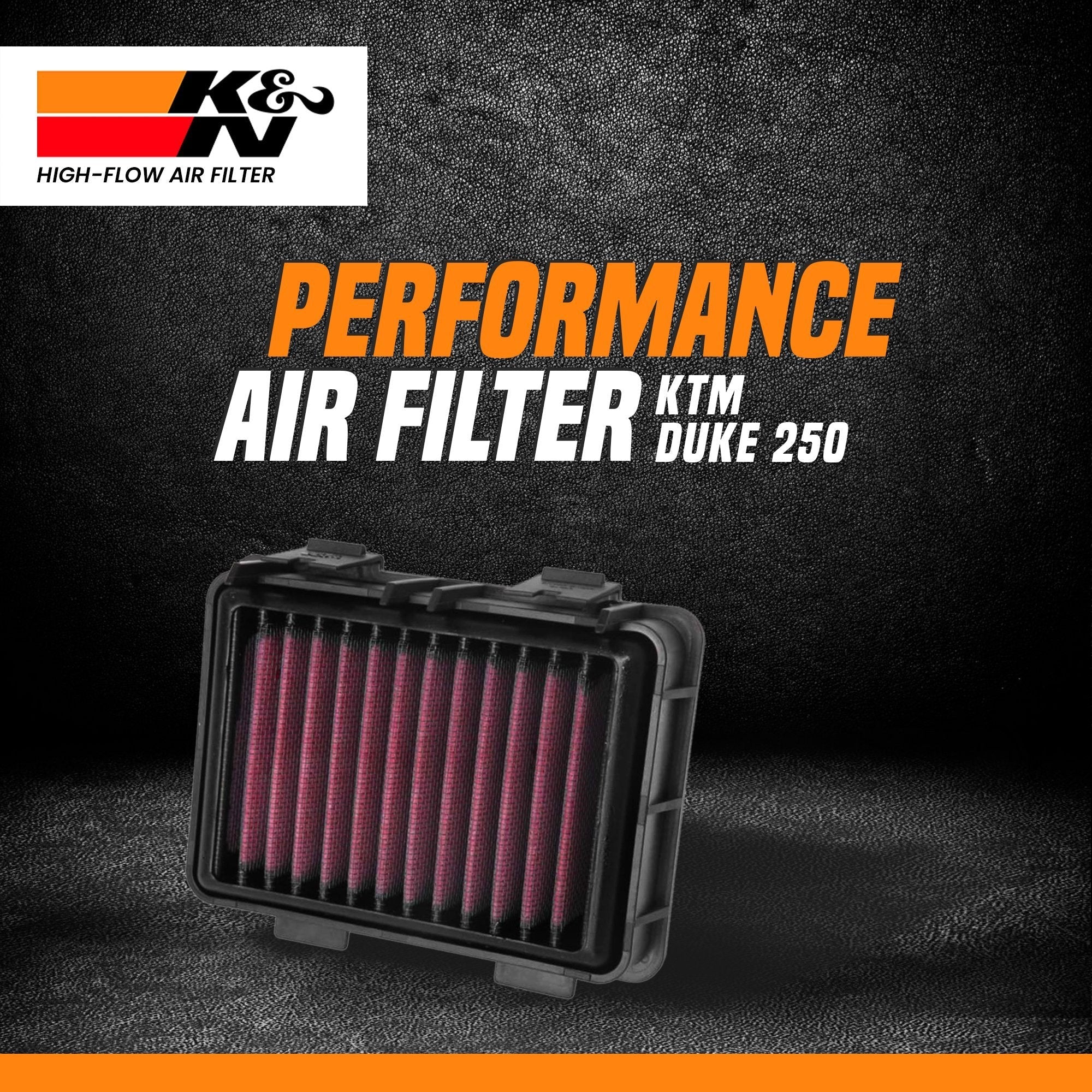 K&N air filter KTM Duke 250 BS6 performance upgrade