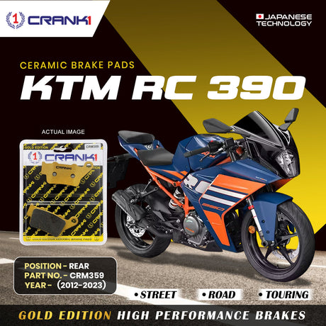 CRANK1 CRM359 ceramic rear brake pads for KTM RC 390 motorcycle