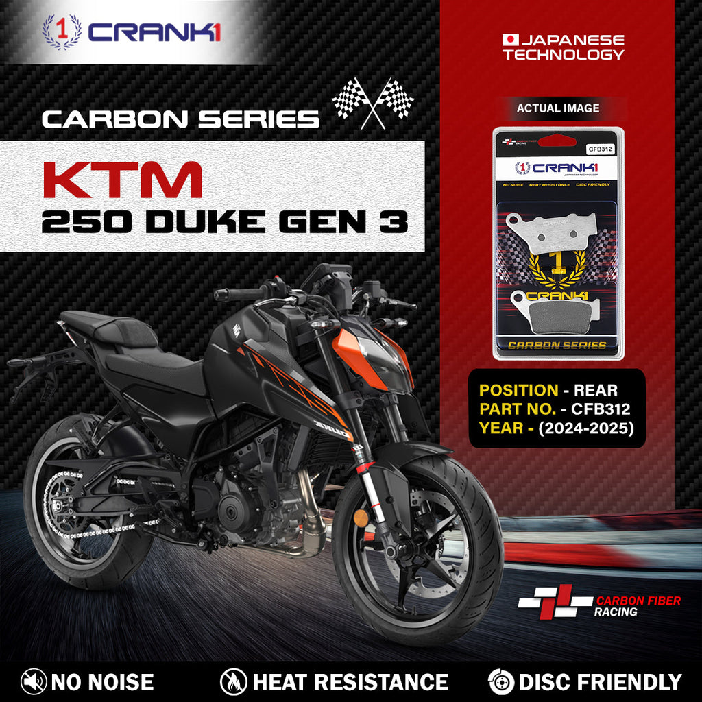 CRANK1 Carbon Rear Brake Pads CFB312 for KTM 250 Duke GEN3 2024-2025