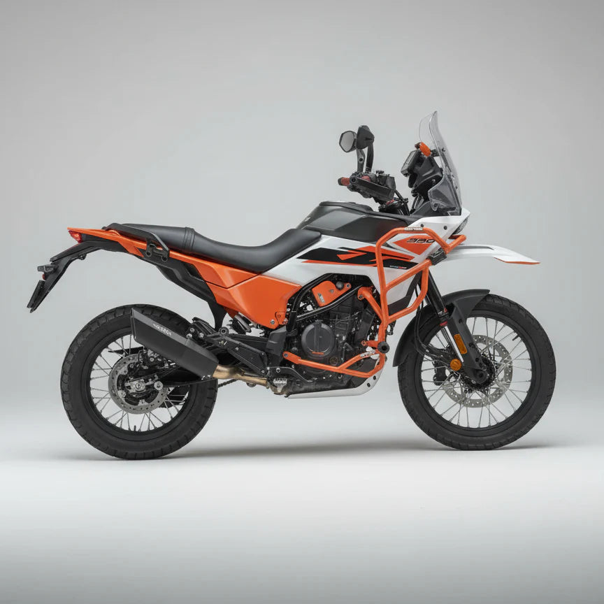 Barrel Rogue 2.0 stainless steel slip-on exhaust with link pipe for KTM Adventure 390 2025