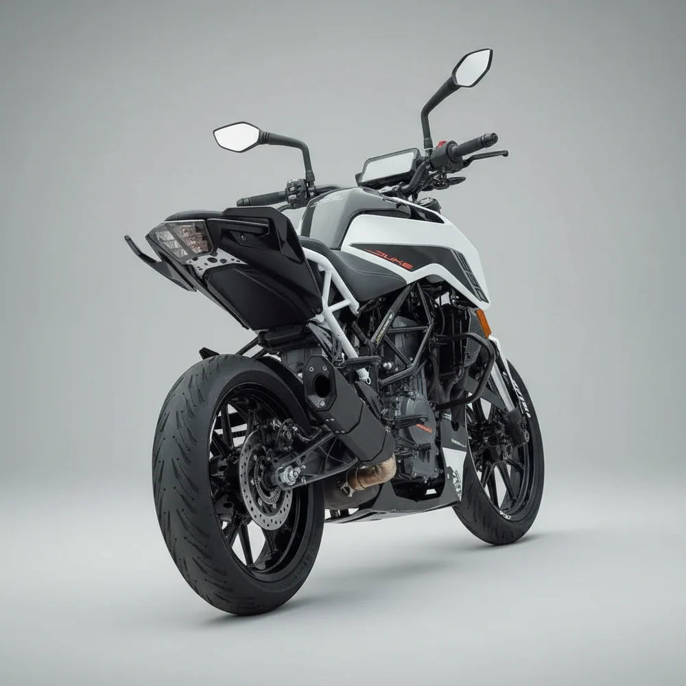 Barrel Rogue black stainless steel slip-on exhaust with link pipe for KTM Duke 390 RC 390 Adventure 390 and Duke 250
