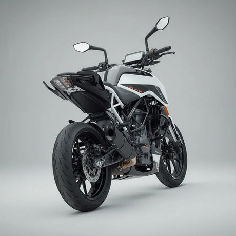 Barrel Rogue black stainless steel slip-on exhaust with link pipe for KTM Duke 390 RC 390 Adventure 390 and Duke 250