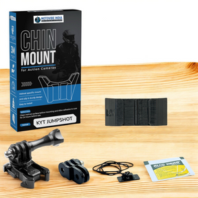 KYT Jumpshot helmet chin mount installed for GoPro POV riding footage