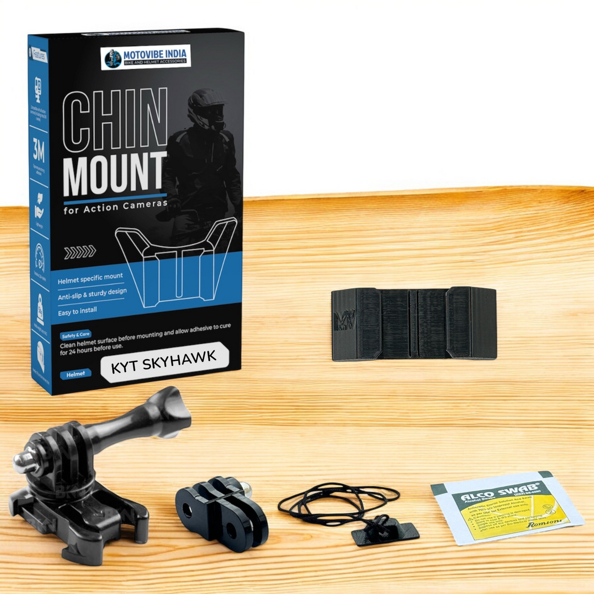 KYT Skyhawk helmet chin mount installed for GoPro POV riding footage