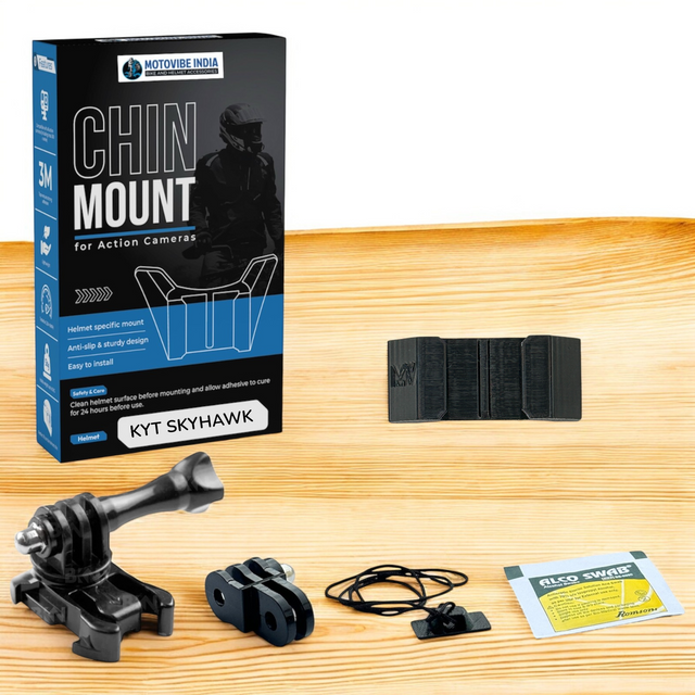 KYT Skyhawk helmet chin mount installed for GoPro POV riding footage