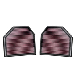 K&N 33-2488 High-Flow Washable Engine Air Filter Kit for BMW M5 M6 M3 M4 M2 Replacement Panel Filters (2 Pack)