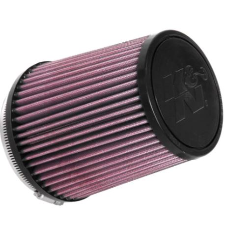K&N RU-4550 High-Flow Original Universal Air Filter 4 Inch Reusable Washable Performance Engine Intake Filter Red