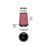 K&N RU-4550 High-Flow Original Universal Air Filter 4 Inch Reusable Washable Performance Engine Intake Filter Red