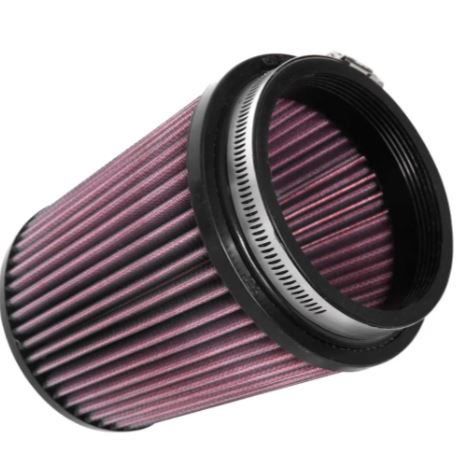 K&N RU-4550 High-Flow Original Universal Air Filter 4 Inch Reusable Washable Performance Engine Intake Filter Red