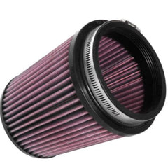 K&N RU-4550 High-Flow Original Universal Air Filter 4 Inch Reusable Washable Performance Engine Intake Filter Red