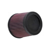 K&N RU-4950 High-Flow Original Universal Air Filter 2.5 Inch Reusable Washable Performance Engine Intake Filter Red