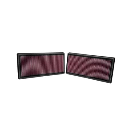 K&N 33-2446 2-pack air filter installed in Range Rover V8 engine bay