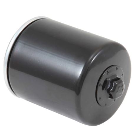 K&N KN-171B black high-performance spin-on oil filter with 17mm Wrench-Off® hex nut for motorcycles, ATVs, UTVs, and powersports vehicles