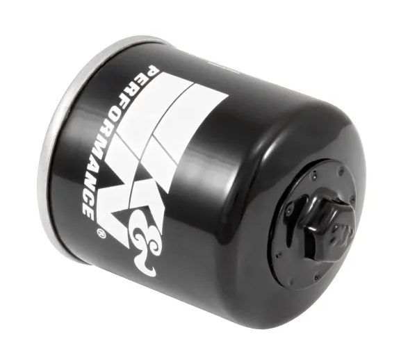 K&N KN-204-1 high-performance spin-on oil filter with 17mm Wrench-Off® hex nut and M20 x 1.5 thread for motorcycles and powersports vehicles