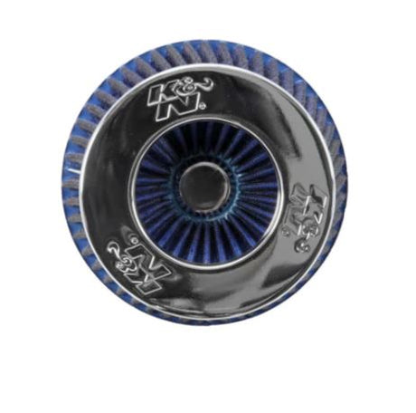 K&N RG-1001BL universal clamp-on round tapered high-flow air filter performance cotton gauze intake filter blue