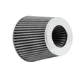 K&N RG-1001WT white universal clamp-on round tapered high-flow air filter performance cotton gauze intake filter chrome top