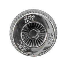 K&N RG-1001WT white universal clamp-on round tapered high-flow air filter performance cotton gauze intake filter chrome top