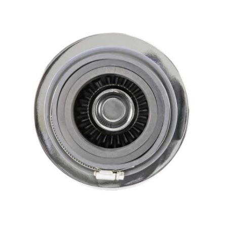 K&N RG-1001WT white universal clamp-on round tapered high-flow air filter performance cotton gauze intake filter chrome top