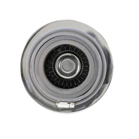 K&N RG-1001WT white universal clamp-on round tapered high-flow air filter performance cotton gauze intake filter chrome top