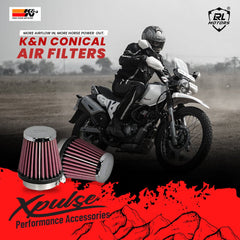 K&N Xpulse Universal Conical High-Flow Air Filter for cars and bikes performance intake filter washable reusable