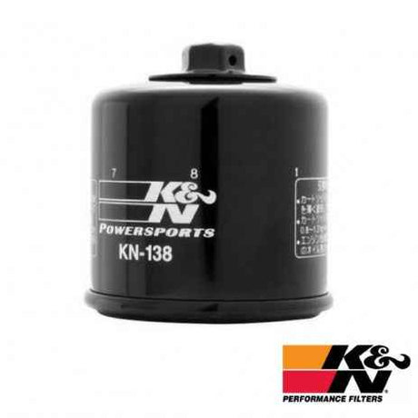 K&N KN-138 oil filter Suzuki motorcycle installed engine
