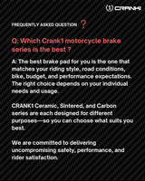 CRANK1 Carbon Front Brake Pads CFB743 for Kawasaki Z800 2013–2016