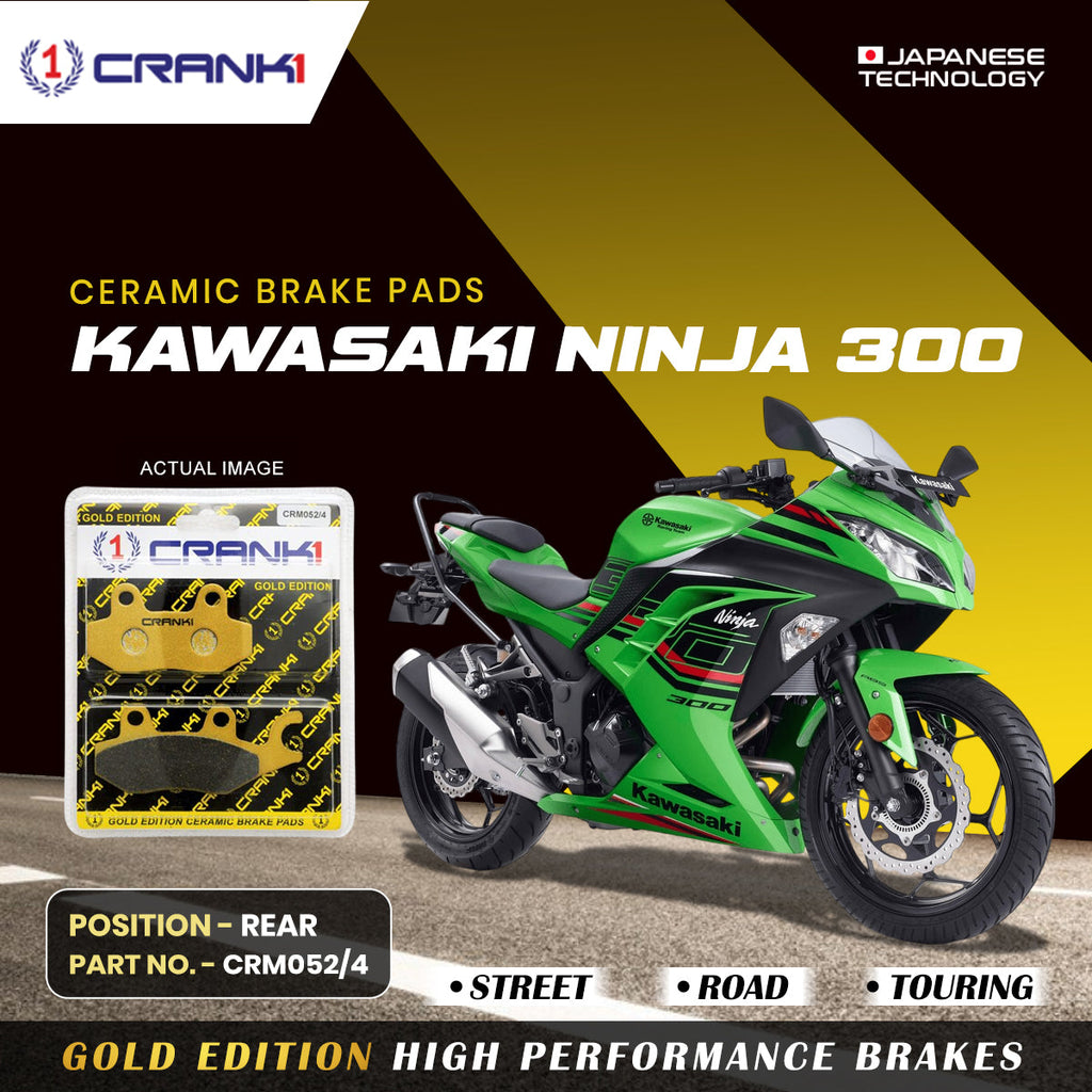 CRANK1 Ceramic Rear Brake Pads CRM052/4 for Kawasaki Ninja 300 HH Rated Motorcycle Disc Brake Pads