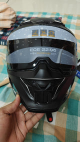 Korda Icon helmet chin mount installed on motorcycle helmet for GoPro POV recording