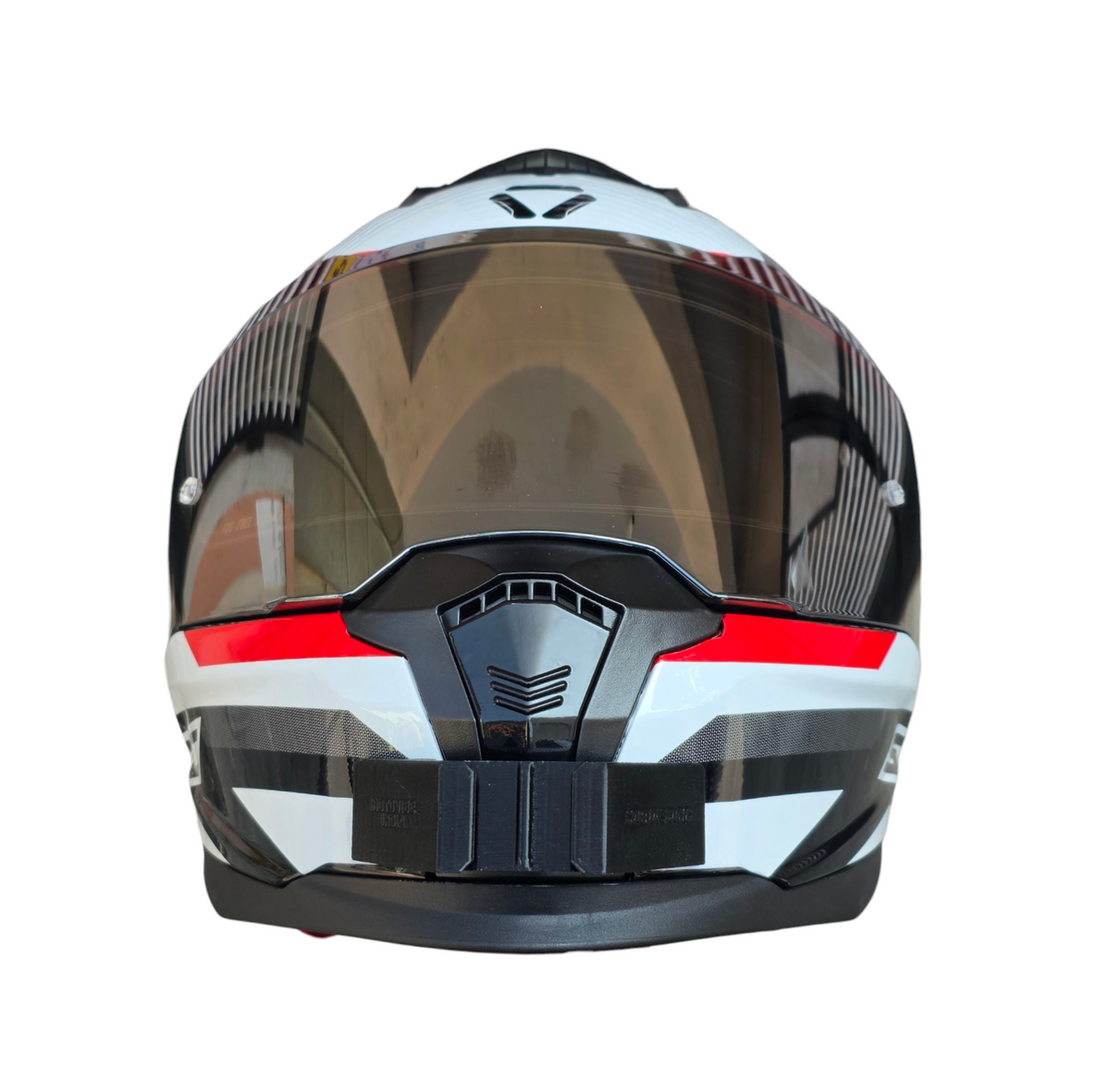 Korda Sonic helmet chin mount installed for GoPro POV riding footage