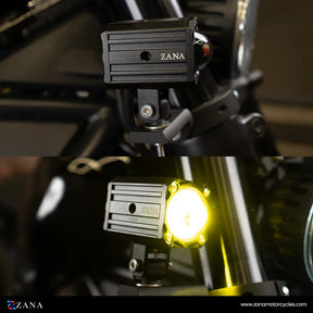 ZANA Fog Light ZFL-20 Universal LED Motorcycle Fog Lights with Dual Colour Beam, CNC Aluminium Body and IP68 Waterproof Design | Legendary Custom